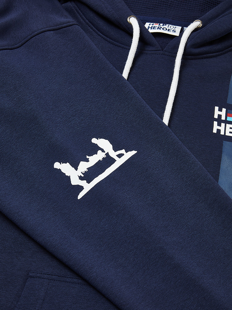Vertical Stripe Hoodie, Navy - Image 3